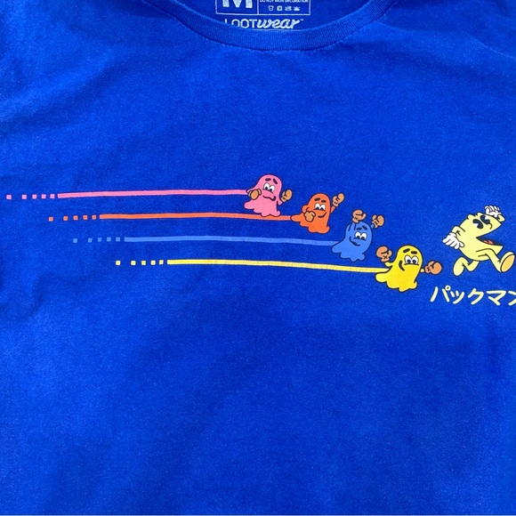 RARE JAPANESE PAC-MAN NAMCO BLUE T-SHIRT - Picture 2 of 3